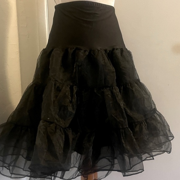 Grace Karin Black Petticoat Crinoline Tutu Skirt Puffy Layered Underskirt Size M - Picture 2 of 8
